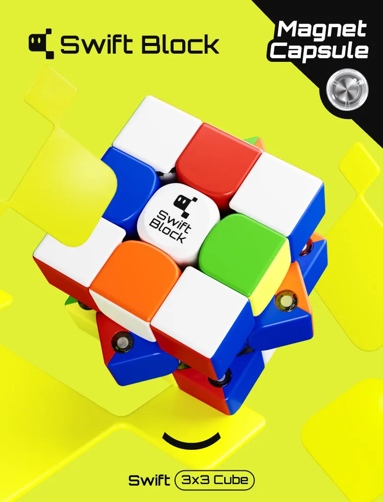 Gan Swift Block 3x3 Würfel Magnetischer Speedcube Stickerless Swift 355S 3x3 Professioneller Zauberwürfel Gan Magnetisches Spielzeug – Detail 2