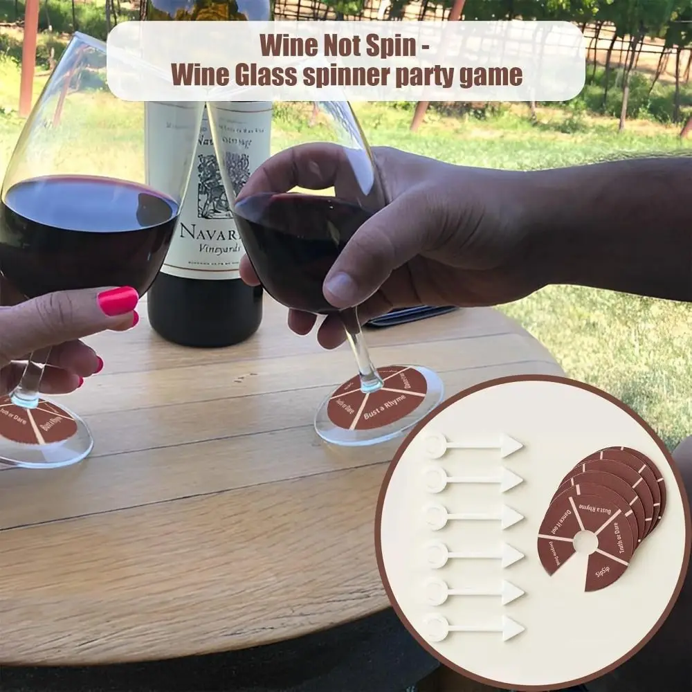 

6/12/24Pcs Wine Not Spin Drink Roulette Removable Reusable Wine Not Spin-Fun Drinking Games Easy To Clean Portable