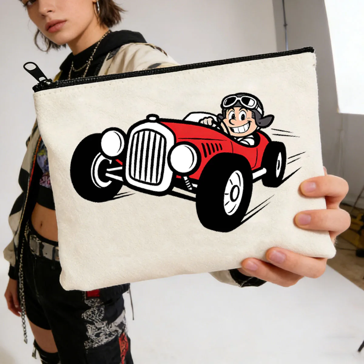 1PC Racing Thema Leinwand Stift Tasche Leinwand Hand Lagerung Tasche multifunktionale Leinwand Tasche