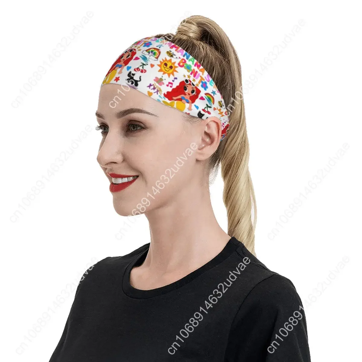 

Sirenita Karol G Manana Sera Bonito Women Sweatband Headband Non-slip Outdoor Sport Hair Band Sweat Wash Bands