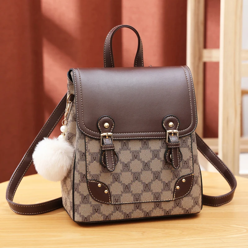 Fashion vintage print college style women's backpack, exquisite fashion and foreign style travel backpack
