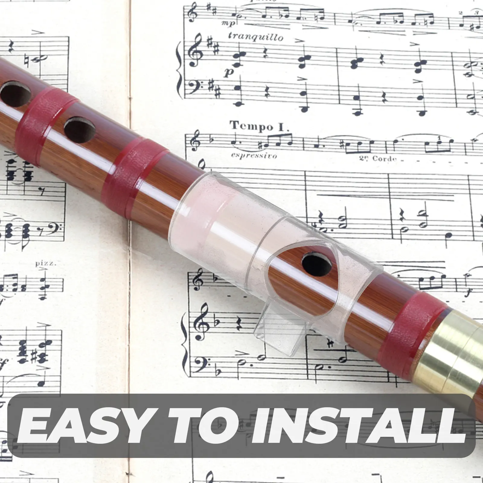 Flute Mouthpiece Replacement Made of Premium Nylon Compact Portable for All Octaves Clear Tone Accuracy Air Tightness Flute