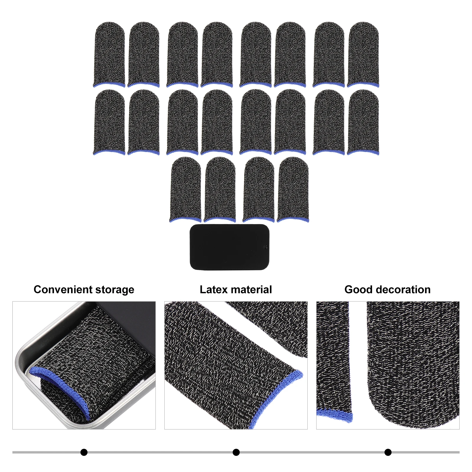 

Sweat-proof Mobile Game Finger Thumb Covers for Gaming Gloves Sleeves Sweat-resistant Silver Fiber Child