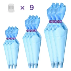 27Pcs/Set Reusable Silicone Icing Piping Bags with Pastry Couplers and Ties Frosting Bag Cupcakecake Decorating Tools     0988