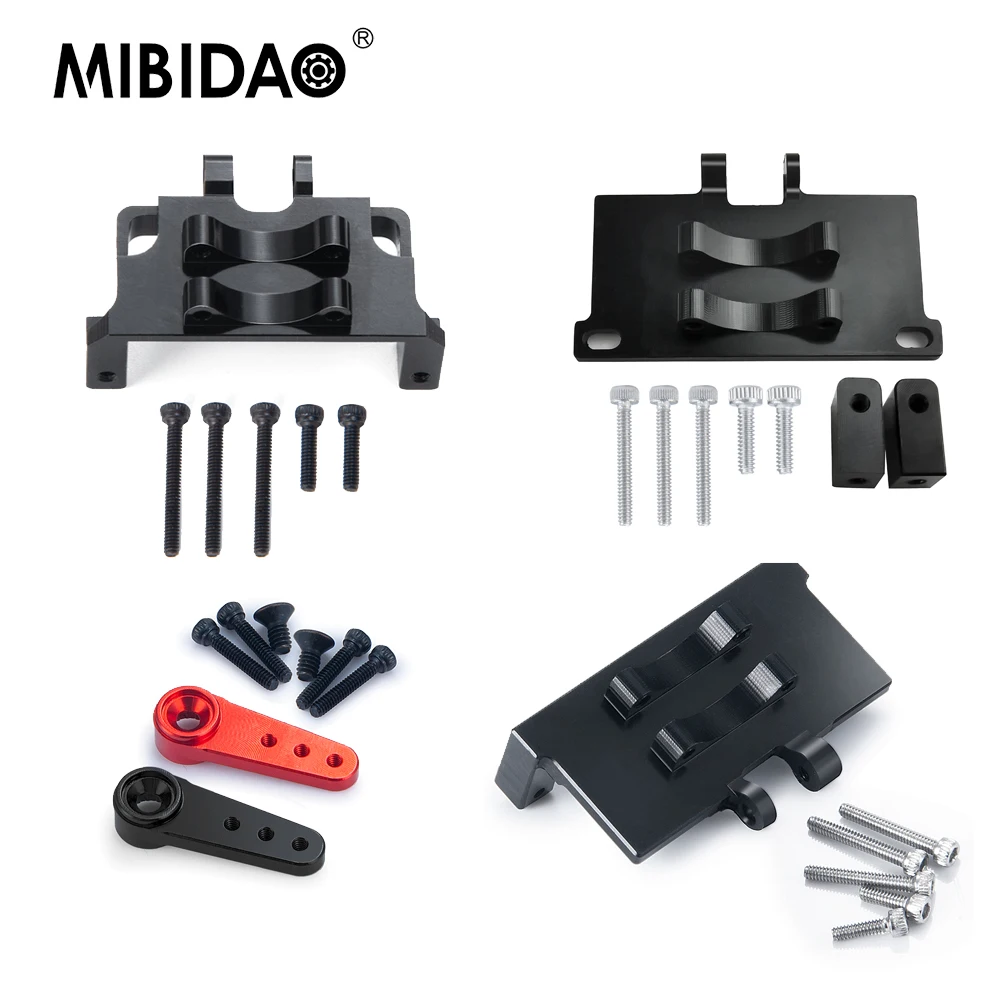 

MIBIDAO Aluminum Alloy Servo Fixed Mount Bracket /Arm for Axial SCX24 Deadbolt Chevrolet Wrangler Gladiator Bronco 1/24 RC Car