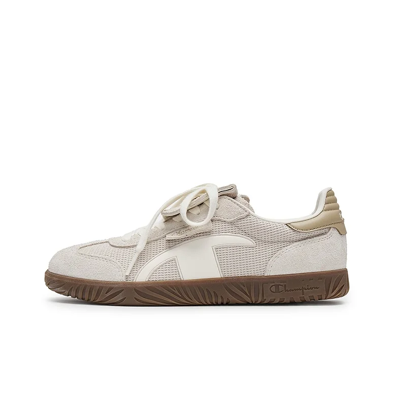 Champion T Trainers German Army Trainers Champ T Trainer Low top Skateboard Shoes Women's Pumice Gray/Milk White U5AFCTW15S2