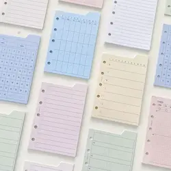 30Sheet Loose-Leaf Notebook Refill Paper Line Grid Index Inside Page Cards M5 Inner Refill Binder Paper Pages Paper Stationery