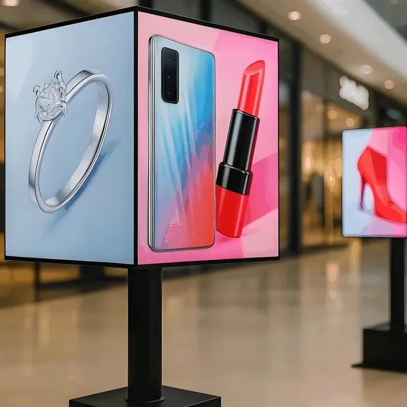 for Indoor P2.5 Rotating Six-Sided Rubik's Cube LED Display 360 Degree Visible Cube LED Screen for Shopping Mall Promotions