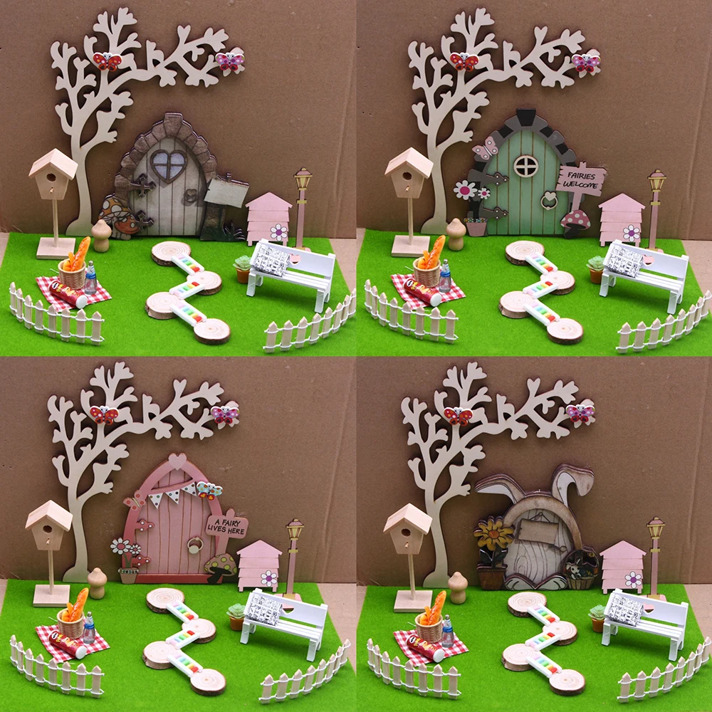 27Pcs/Set Dollhouse Mini Spring Courtyard Set Bjd Miniature Easter Fairy Garden Scene Shooting Prop Model Decoration Accessories