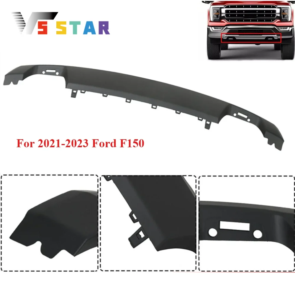 

ML34-17F771 ML34-17F771-ACW High Quality Front Bumper Lower Molding Trim Valance Matte Black For 2021-2023 Ford F150 QC-360