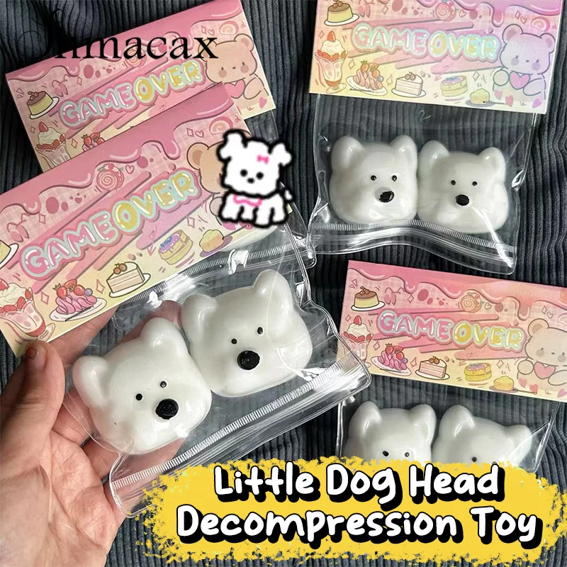 Cute Little Dog Head Squishy Toy Lovely Squeeze Slow Rebound Toy Cartoon Soft Mochi Toys Stress Release Hand Relax Gifts