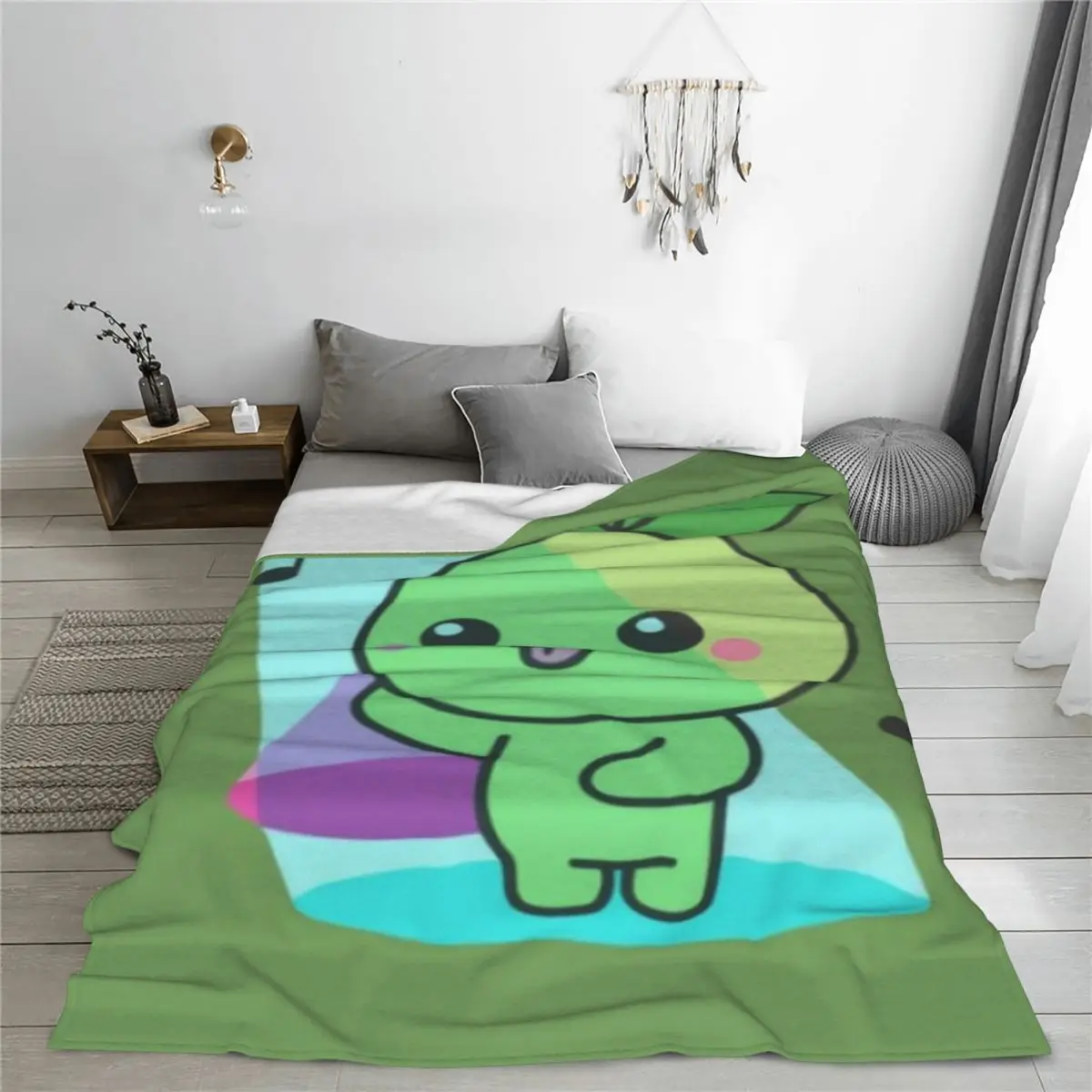 Throw Blanket Lost Ark Merch Lostark Hello Mokoko Micro Fleece Blanket Modern Comfortable For Living Room AntiPilling Blanket