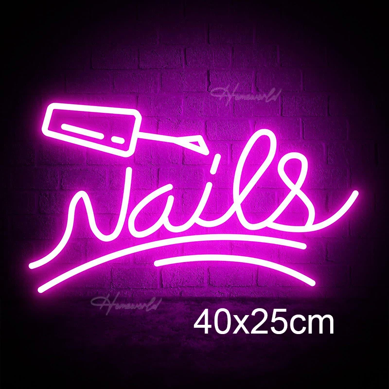 Nails Neon Sign Custom LED Lights Finger Shape Neon Decoration Lamp Wall Hanging Room Shop Party USB plug Dimmerable Gift