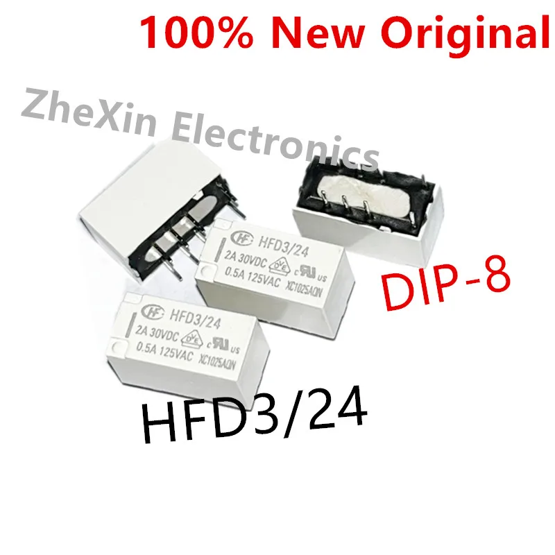 10PCS/Lot   HFD3/5 、HFD3/12 、HFD3/24 、HFD3/3   DIP-8   New Original Small Signal Relay   HFD3-5 、HFD3-12 、HFD3-24 、HFD3-3