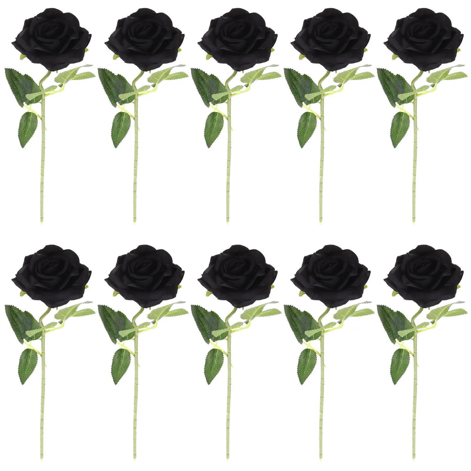 

10Pcs Black Rose Artificial Bouquet Simulation Flowers Halloween Party Home Decoration Fake Silk Flower Ornament