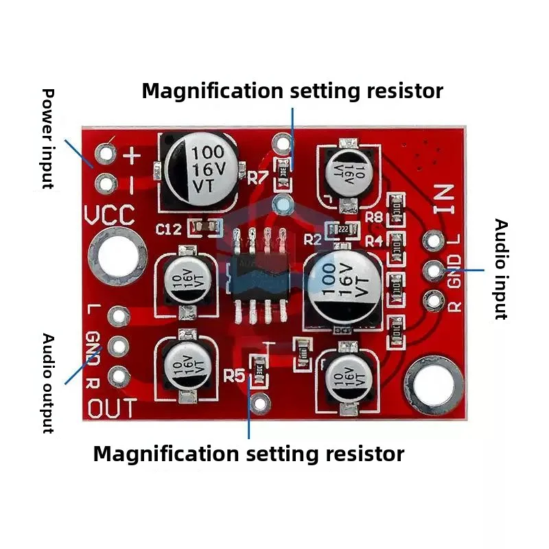 Panda Rabbit 2025 AD828/TDA1308 op amp preamplifier board, audio amplification module, single power supply 5V-15V