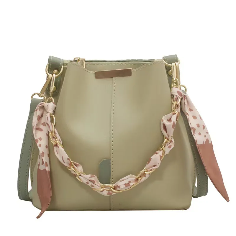 Bolso cruzado grande de alta calidad para mujer, bolsos de cubo con cadena, mensajero informal, versátil, exquisito, de lujo