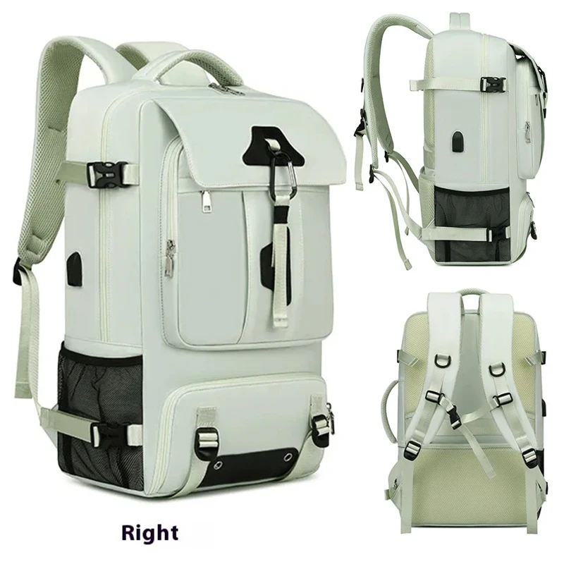 55L Expandable Travel Backpack, Convertible Shoulder Crossbody Bag with Independent Shoe Pocket, Fits 15.6 Inch Laptop