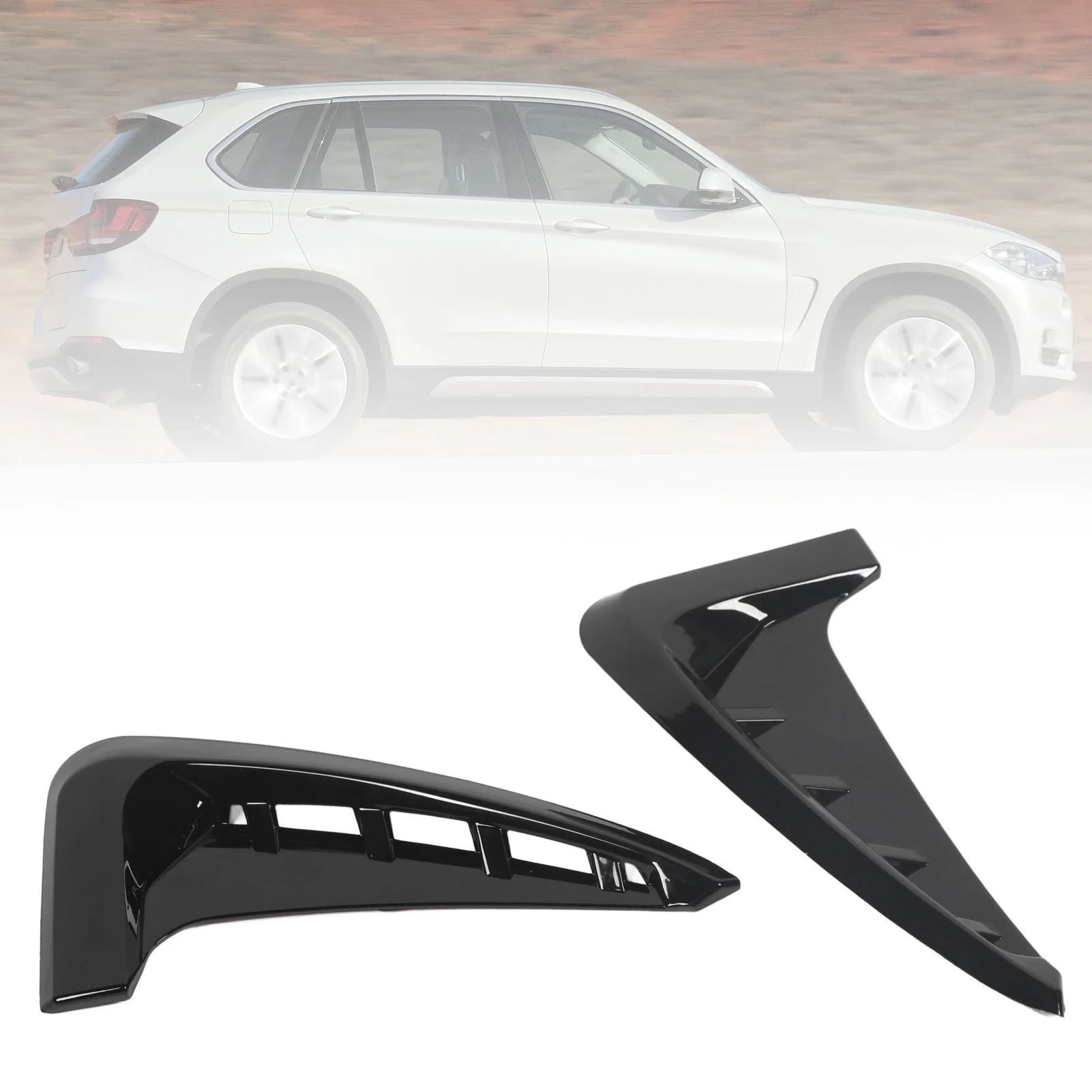2Pcs Car Front Side Air Vent Cover Decorative Gills Side Air Wing Vent Trim Replacement For BMW-X5 F15 M Sport 2014-2018