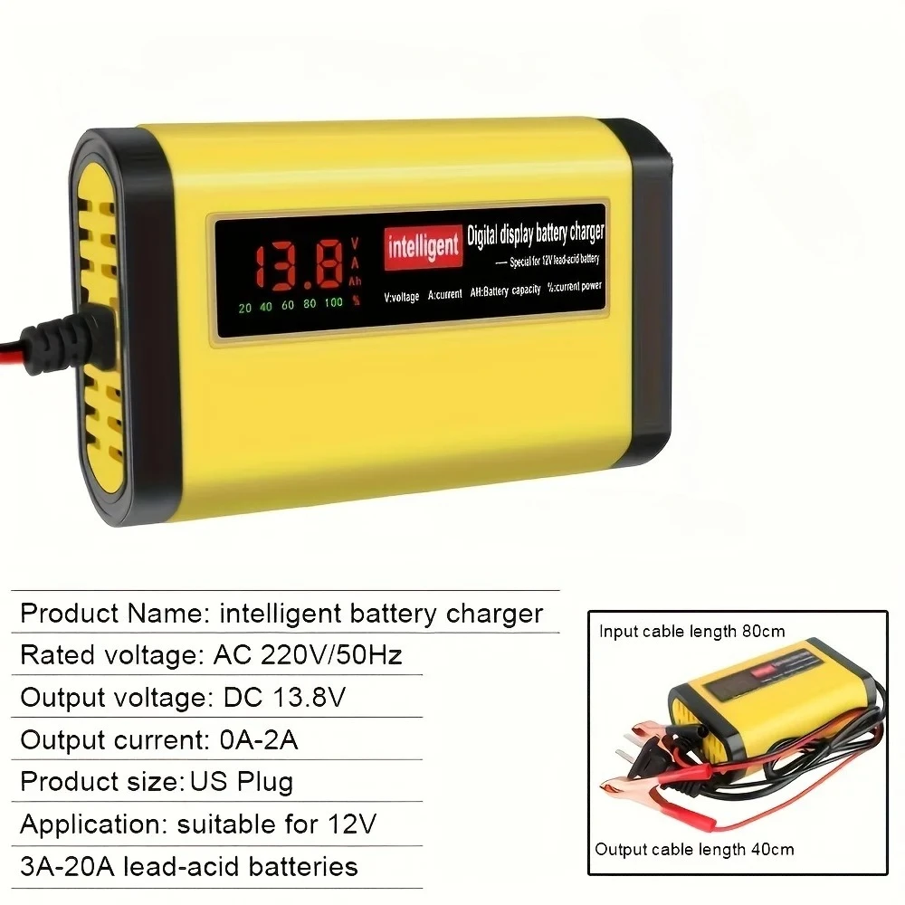 شاحن بطارية السيارة الأوتوماتيكي - شحن سريع ذكي من حمض الرصاص AGM GEL ثلاثي المراحل #3