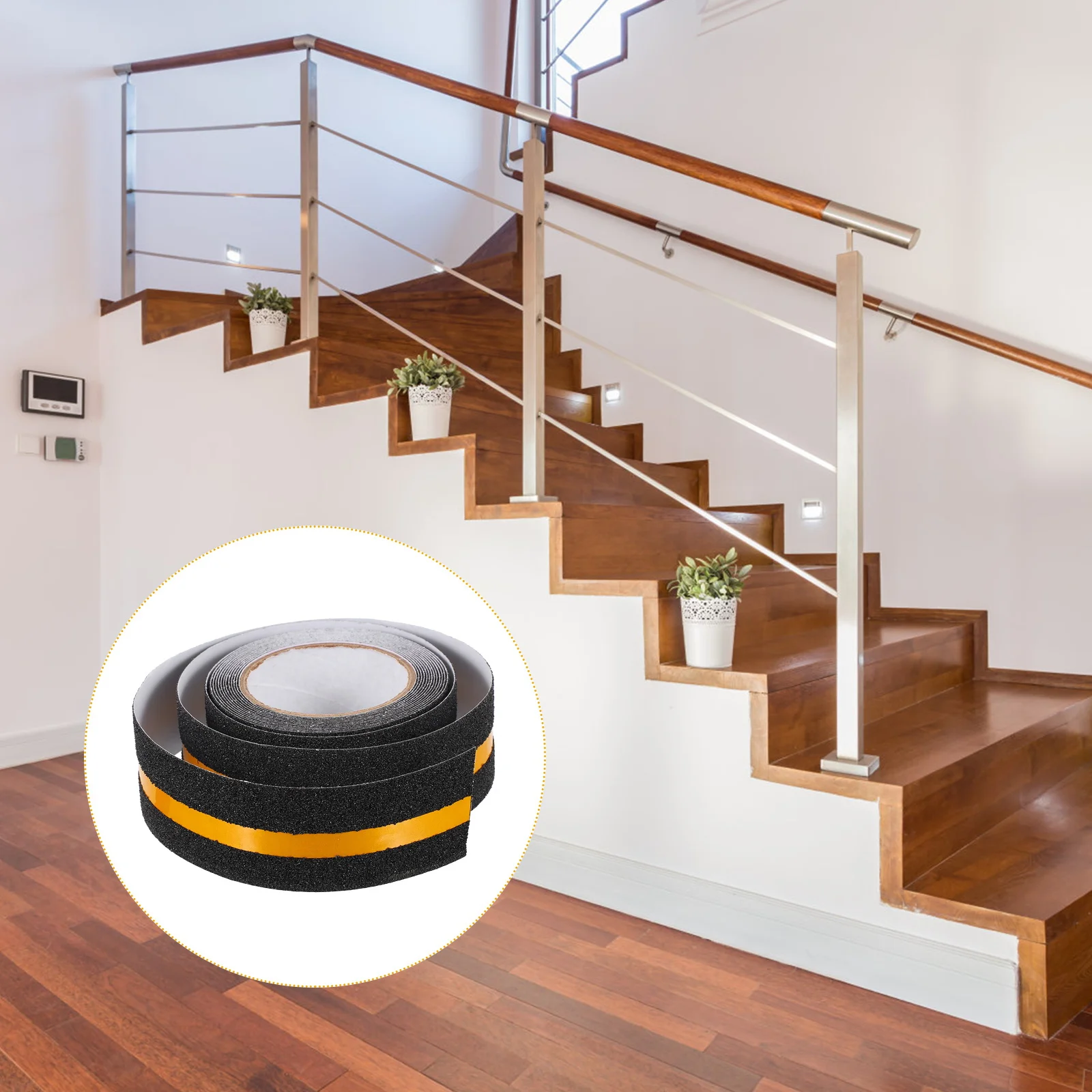 1 Roll Reflective Warning Tape Anti-Slip High Durability Safety Tape for Floor Stairs Warning and Caution Marking