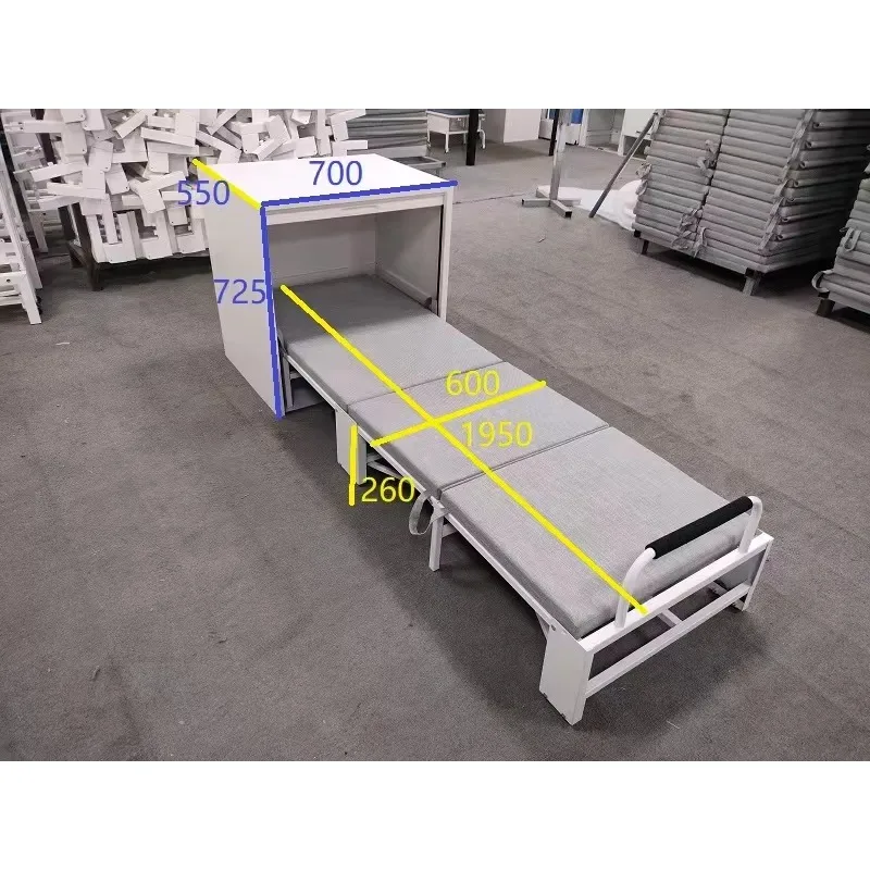 New design, durable, minimalist style, modern modular folding bed, metal frame