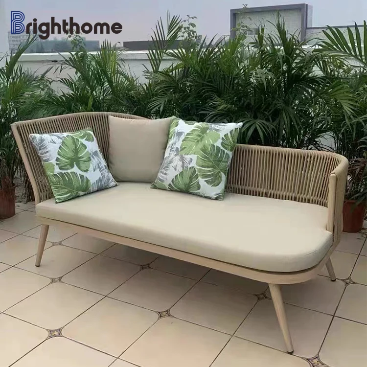 Bistro Patio Rope Weaving Aluminium Outdoor Furniture Garden Pool Chair Sun Loungers