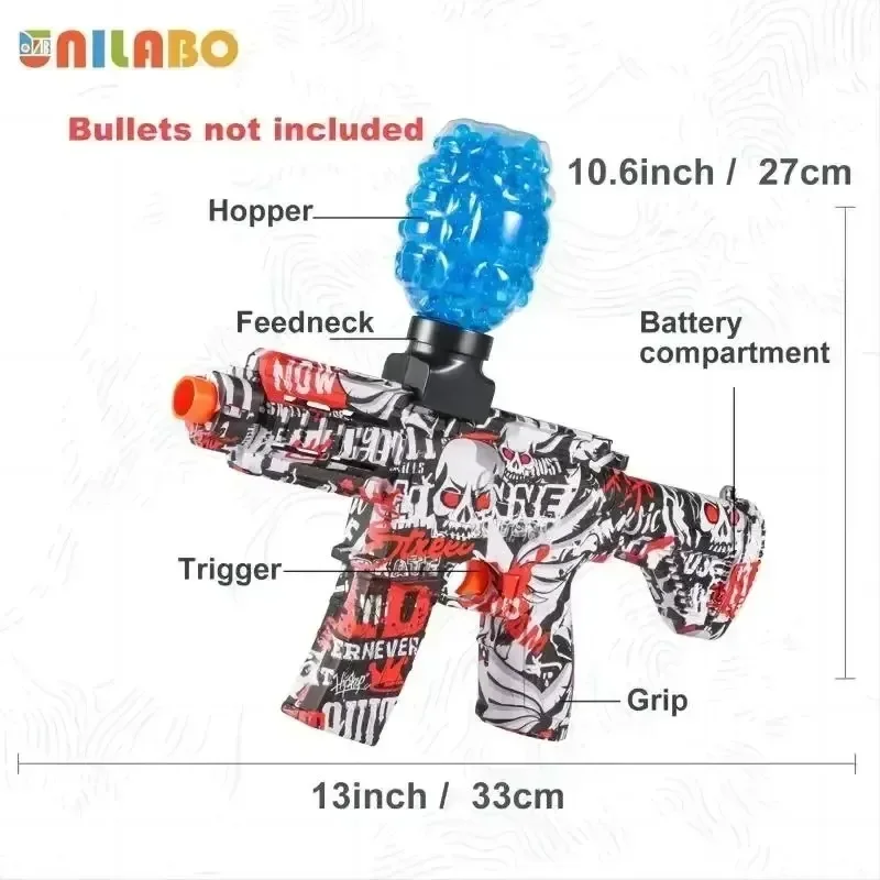 Pistolet Blaster électrique M416 – Jouet de fléchettes en mousse rechargeable pour enfants et adultes (fléchettes non incluses)