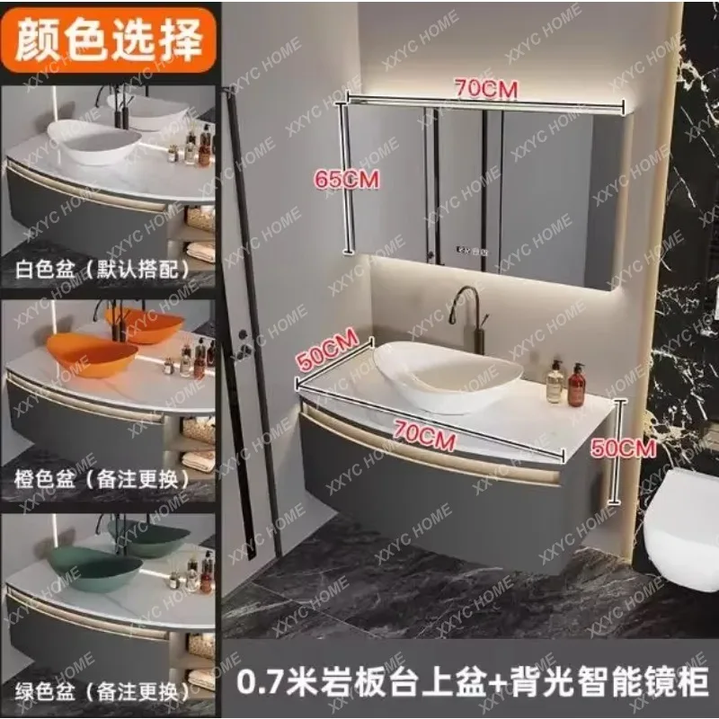 JYAX69 Bathroom Vanity With Sink White Organizer Mirror Bathroom Cabinets Storage Luxury Space Washroom Mobile Bagno Furniture