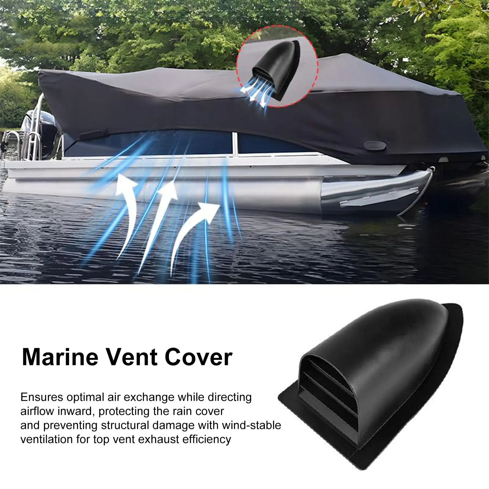 

Boat Exhaust Vent Cover Tilted Exhaust Cover Kayak Accessories Water Resistant Yachts Ventilation Replacement For Water