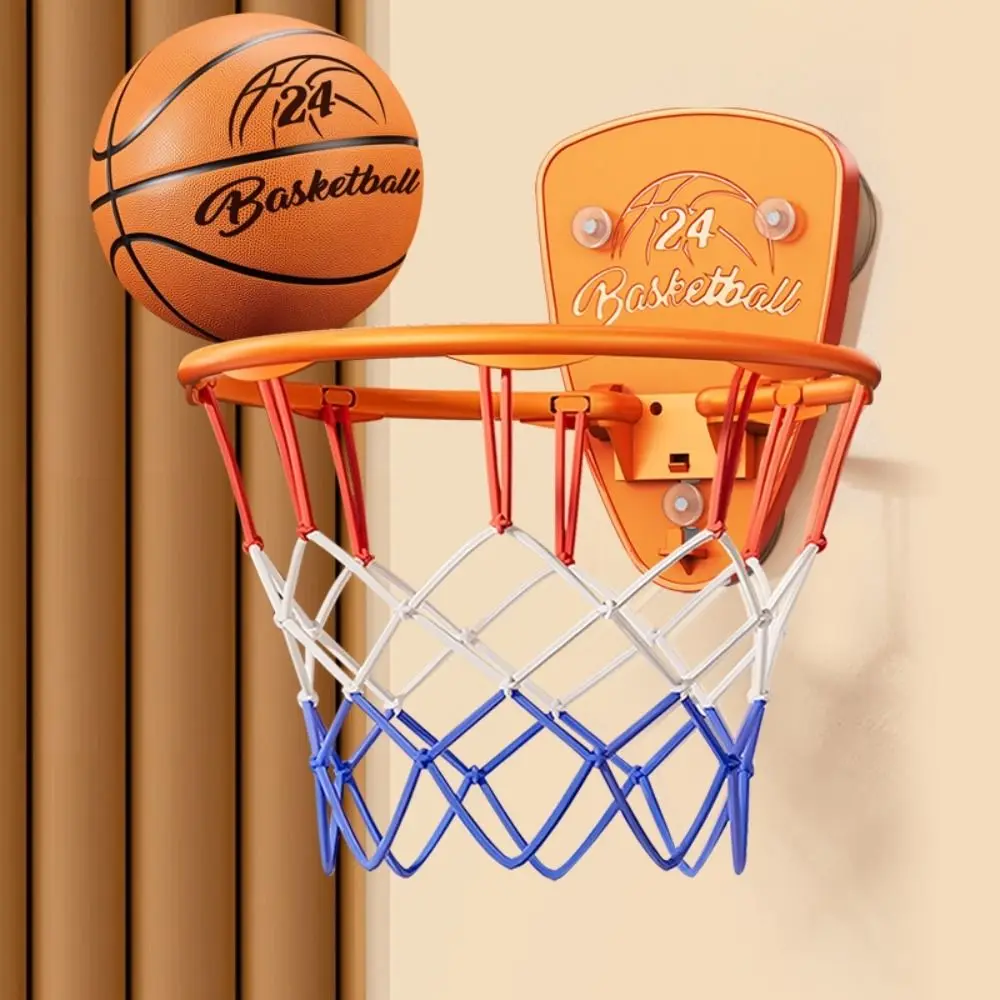 Foldable Baby Basketball Toy Set Cartoon Animal Inflatable Ball Toddler Basketball Hoop No-Drill Installation