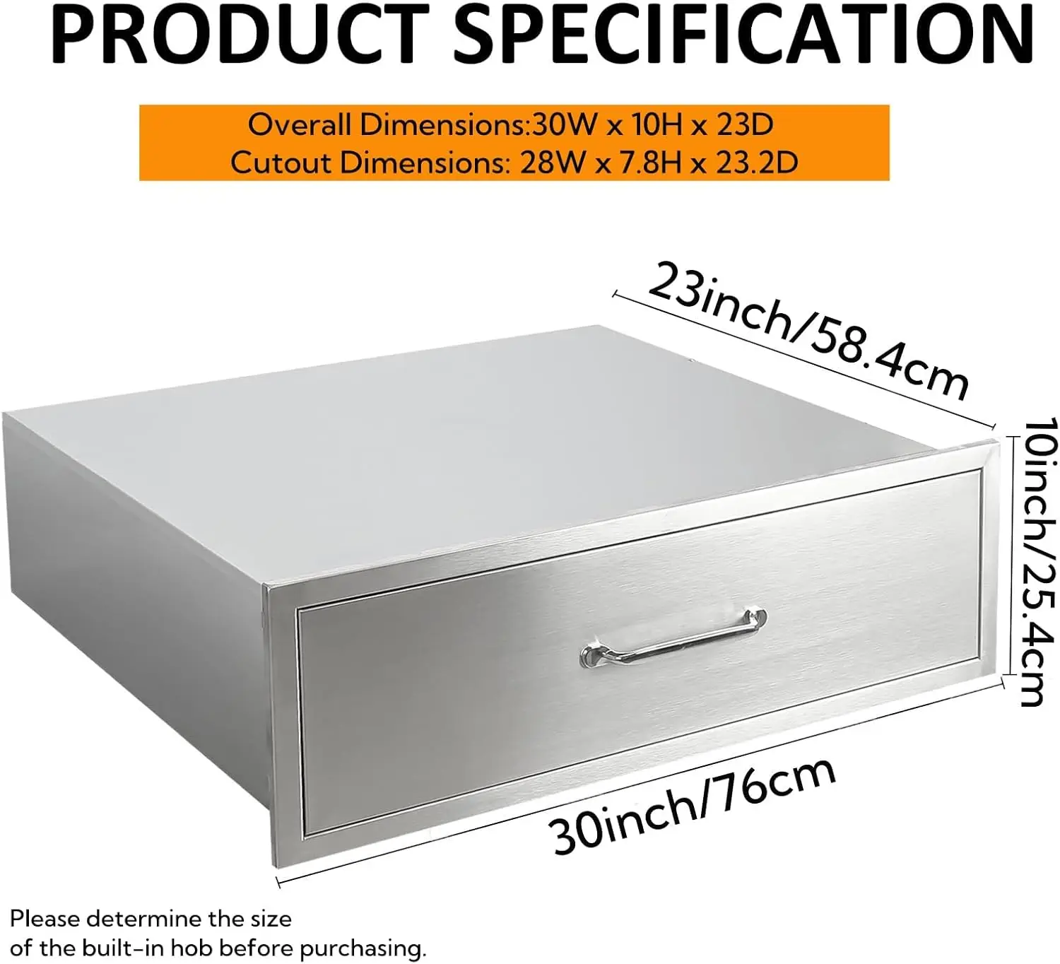 Ящик из нержавеющей стали для уличной кухни, барбекю, органайзер для шкафа с мягким закрыванием, сверхмощные ящики для хранения, 20 дюймов Ш x 10 дюймов В x 30 дюймов