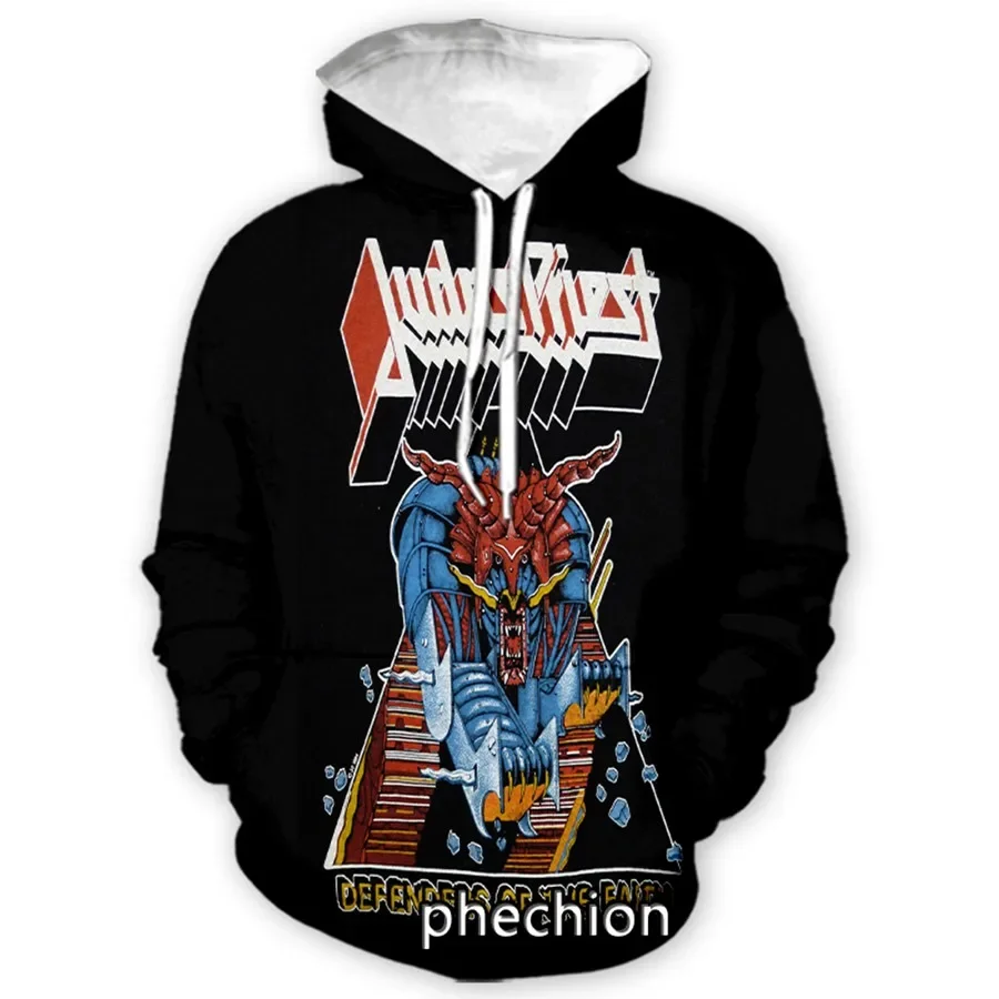 phechion New Fashion Men/Women Judas Priest Rock Band 3D Print Long Sleeve Hoodies Casual Hoodies Loose Sporting Pullover A85