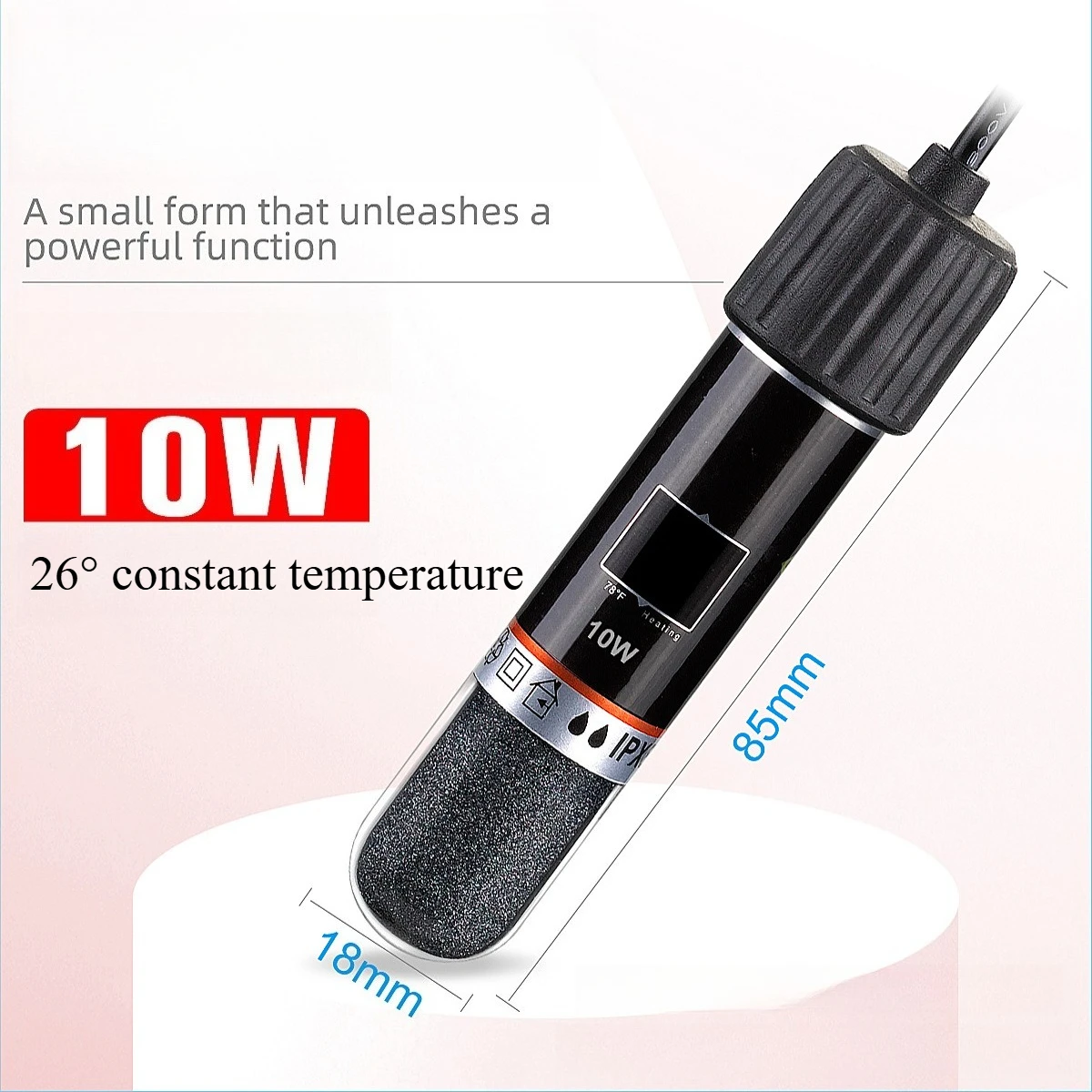 USB Mini Aquarium Heating Rod 10W for Small Fish Tank 26°C Constant Temperature Aquarium Heater Submersible Thermostat Heater