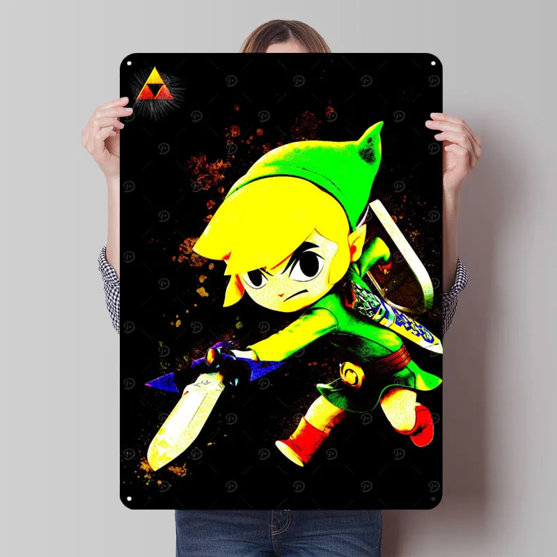 Toon Link Металлический Плакат Настенный Художественный Декор Современное Украшение Дома Роскошные Пользовательские Винтажные Металлические Вывески для Украшения Домашней Комнаты Человек Пещера