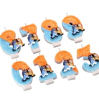 New Bluey Bingo Anime Candle Cute 3D 0-9 Number Cartoon Character Party Cake Plug-in Birthday Cake Decoration Gift