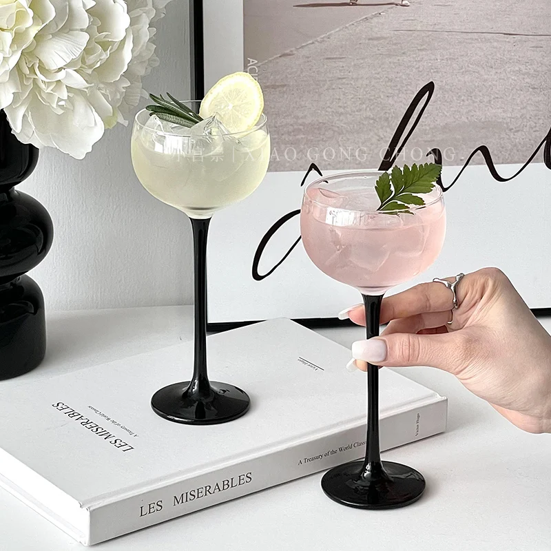 Japanese Handmade Crystal Tower Cocktail Martini Glasses Slightly Tipsy Wine Goblets Tea Glasses for Home Decor