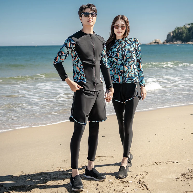 Diving Suit Women's Long Sleeve Split Sun Protection Diving Swimwear Couple Set 2023 Surfing Men's Long Sleeve Pants Jellyfish