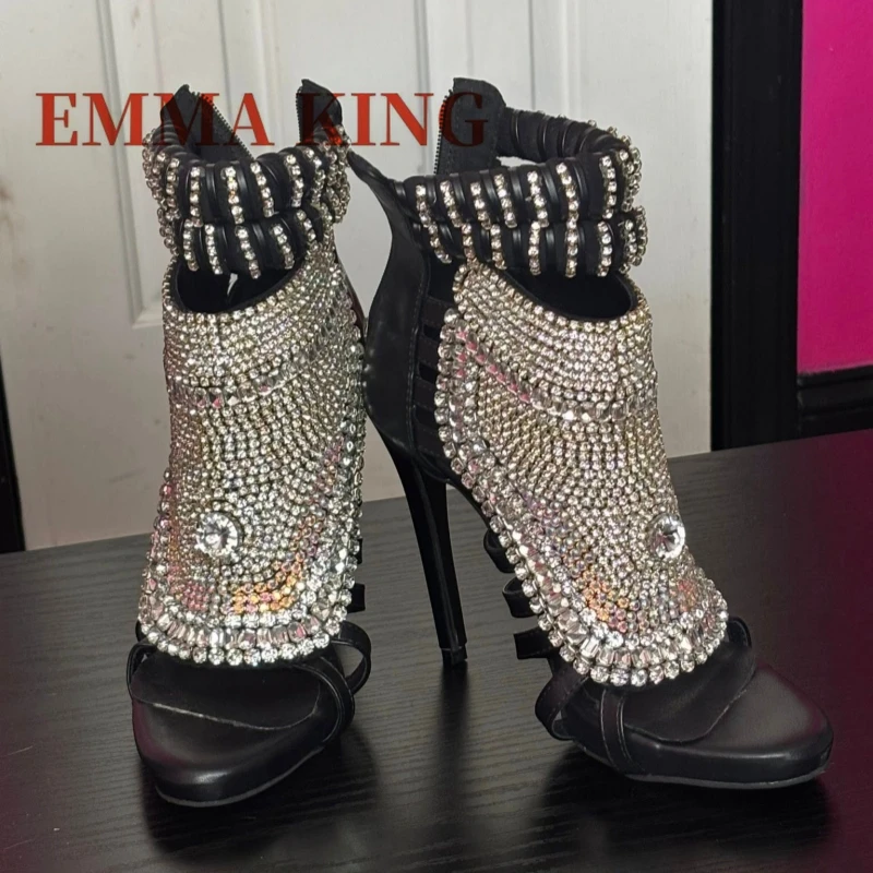 Crystal Rhinestone Embellished - مراجعة Women Shoes Zipper وسعره