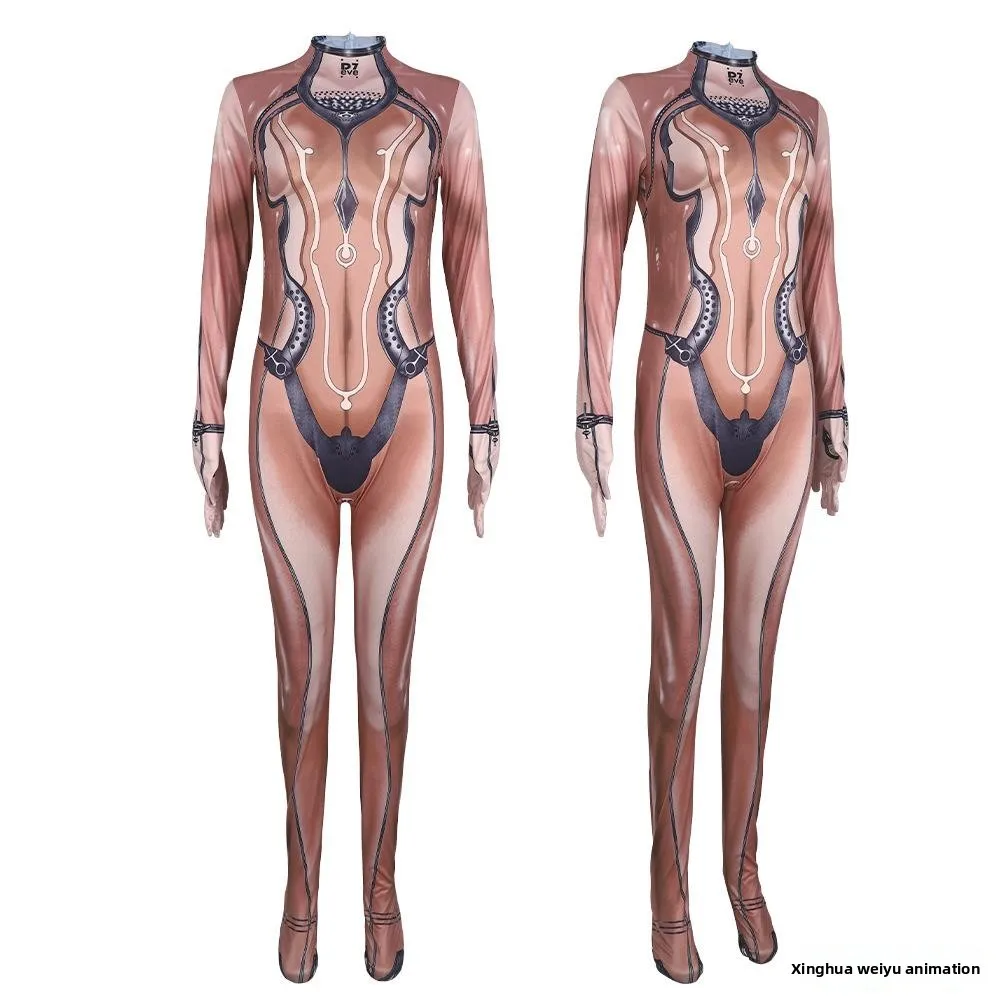 Nuevo Traje Mecánico Metálico de loween, Impresión Digital 3D, Traje de Cosplay de Star Blade Eve, Mono de Moda para Mujer...