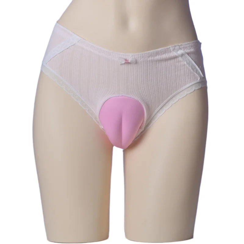 

Sissy Lingerie For Men Camel Toe Underwear Cross-Dressing Bow 3d Hiding Gaff Panties Sweet Breathable Underpants Briefs