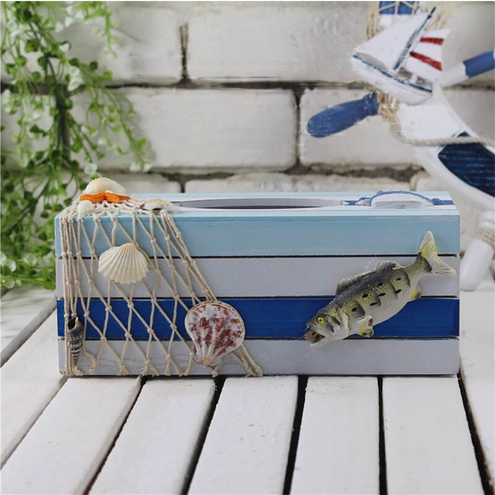 

1pc Vintage Wooden Tissue Box Storage Container for Home Office Bedroom Decorative Holders Mediterranean Style Dirt