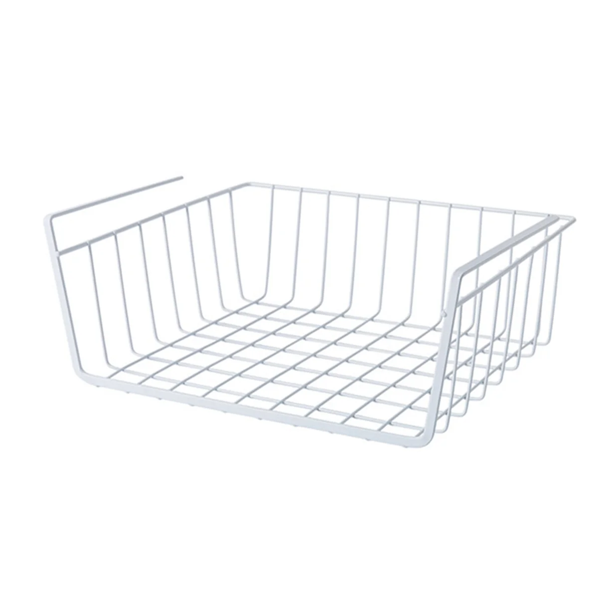 Home Multifunctional Storage Rack Under Cabinet Storage Shelf Basket Wire Rack Organizer Basket,White,L