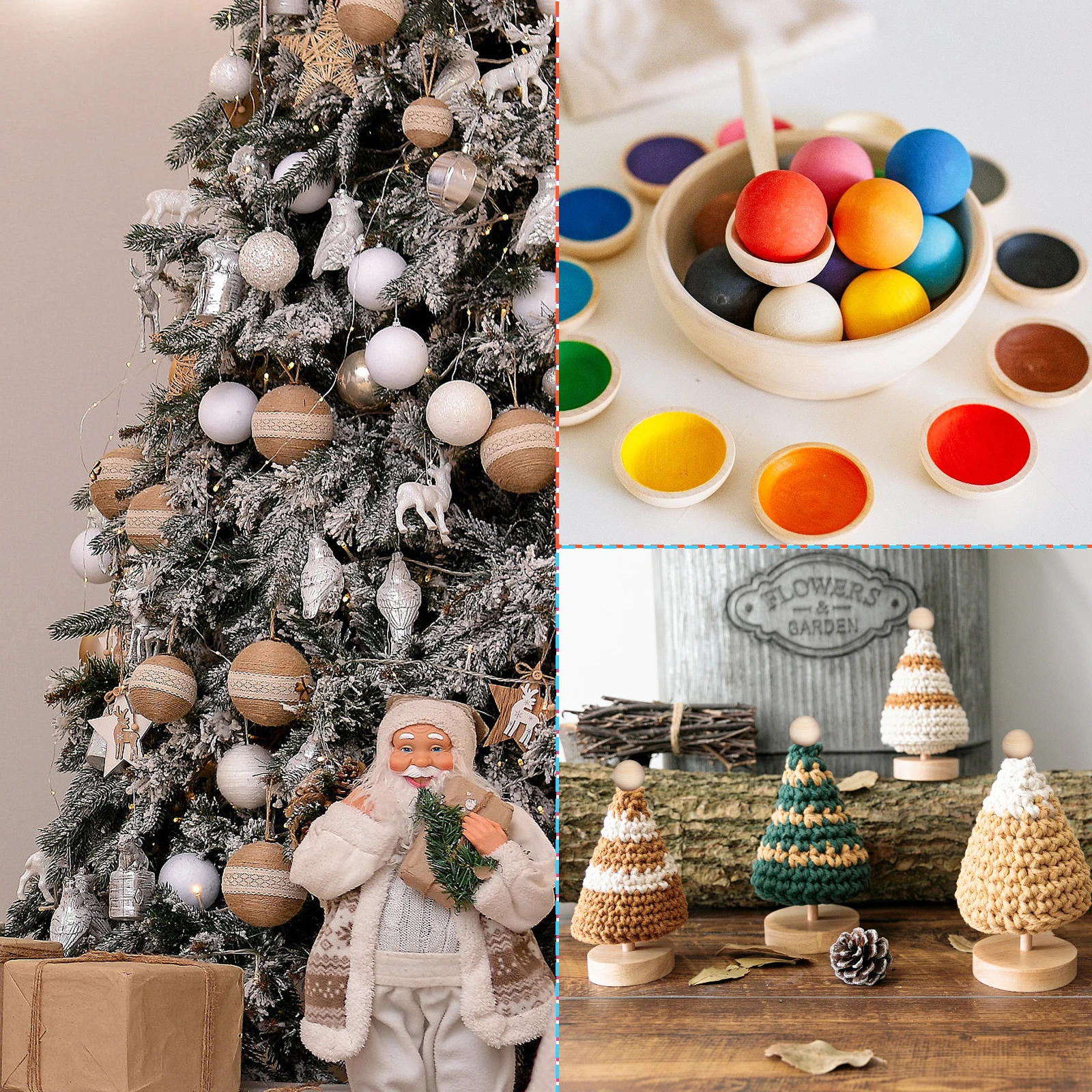 

30Pcs Children's Painting Craft Beads 3Cm Natural Lotus Wood Round Ball DIY Beading Making Jewelry Bracelet Necklace Decor