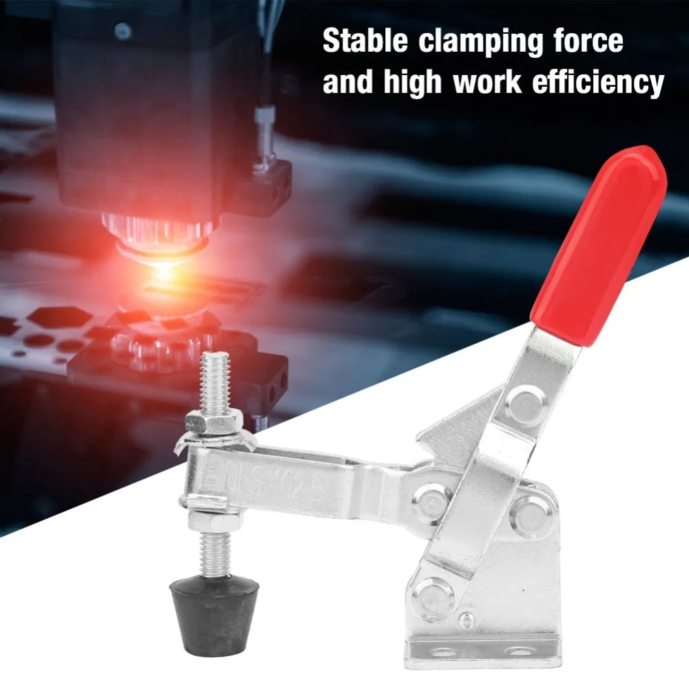 Galvanized Iron Vertical Toggle Clamp Adjustable Rubber Tip Quick Release Mechanism Quick Release Clamp Holding Clamp Tool
