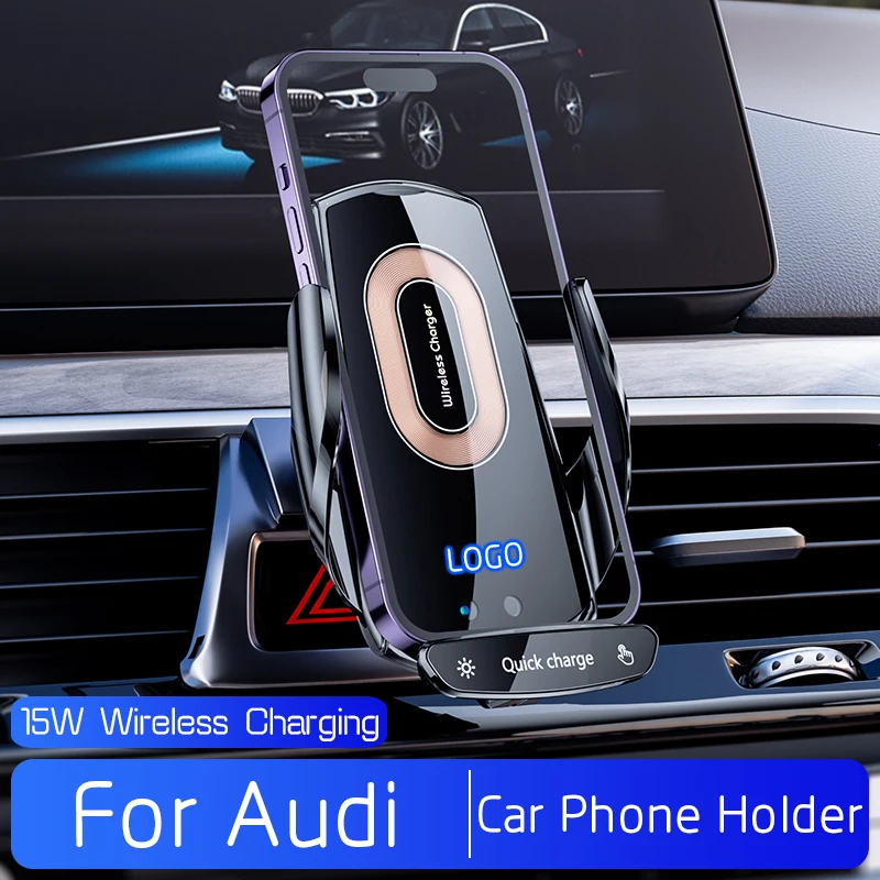 

For Audi A1 A3 A4 A5 S4 S5 B8 B9 A6 A7 C6 C7 C8 A8 Q2 Q3 Q5 Q7 Q8 Interior Accessories Car Phone Holder Wireless Charger