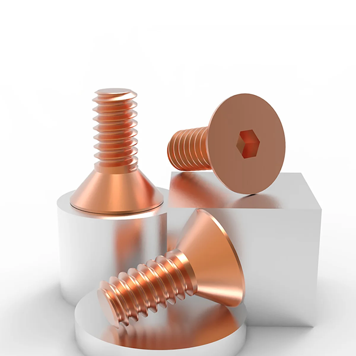 Red Copper Countersunk Hexagon Socket Head Screw M3M4M5M6M8