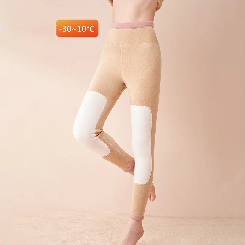 

Autumn Winter Knee-Lined Warm Leggings Women Casual Comfortable Lambwool Leggings Woman Thicken Thermal Wear Inside Leggings