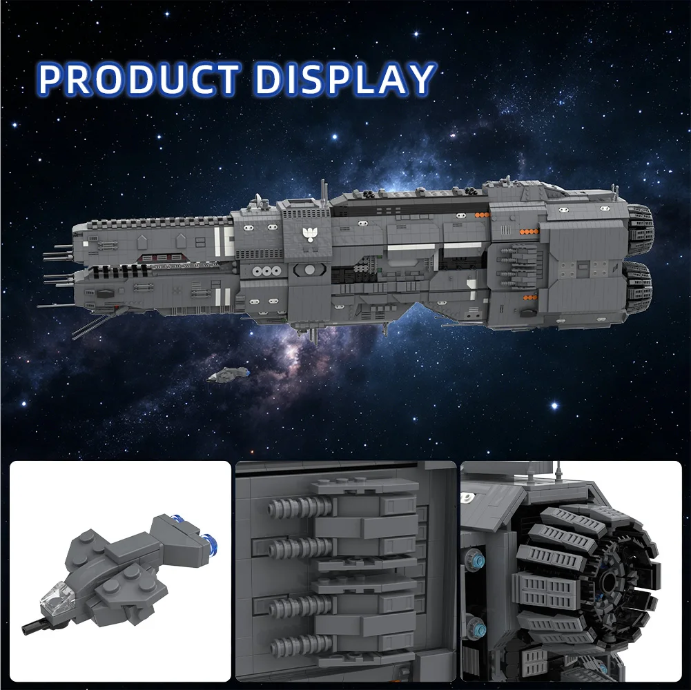 Gobricks MOC-243432 Artemis-class Battlecruiser Bricks Model UNSC Artemis Agrotera Crossing Building Blocks Toy Gift