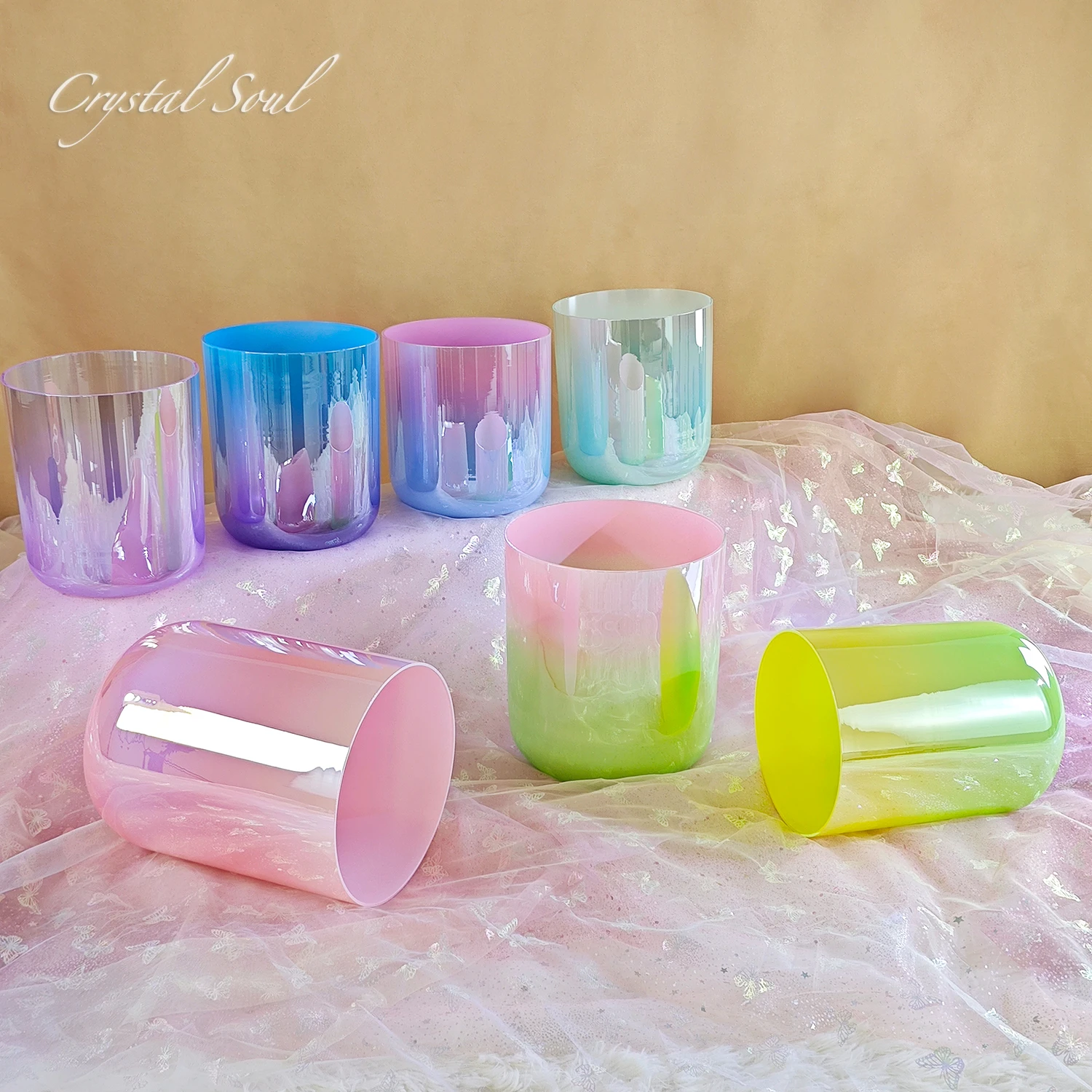 CrystalSoul CDEFGAB 7 Notes Chakra Set 432Hz Bowl Alchemy Singing Bowl Alchemy Crystal Bowl with Bag and Accessories